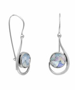 Ancient Roman Glass Sterling Silver Hook Shaped Earrings - $99.84 CAD