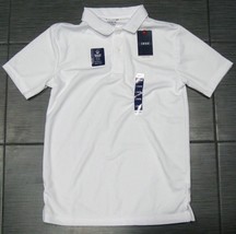 Izod Boys Polo Short Sleeve Shirt White School Uniform Sz L 14/16 New w/Tag Nwt - $9.99