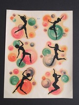 Silhouette Dancing Girls Meyercord Vtg Water Slide Transfer Decal Sheet c1950s  - £61.77 GBP