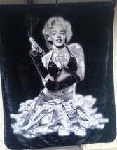 Marilyn Monroe Money Shot Tattoo Gun Queen Size Blanket Bedspread - £47.96 GBP