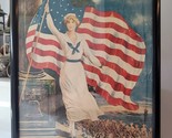 Antique Original WWI Poster Flag of Freedom 1918 21&quot; x 17&quot; Framed USA *R... - $399.95