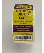Pack of 3 ATack Double Sided Tape, White 3/4&quot; x 30 Yards Heavy Duty Doub... - $214.25 MXN