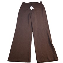 St John Collection Pants Womens 10 Brown Wool Pony Chino Casual Wide Leg NWT - $128.68