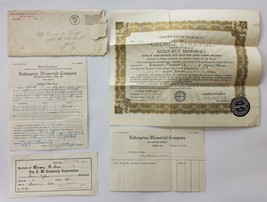 LOT 1929 antique 5pc EMORY BUPP york pa CEMETERY MEMORIAL GRAVE FORMS ep... - $42.08