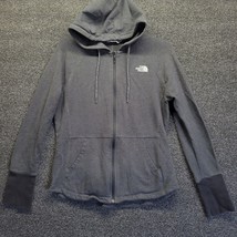 North Face Womens Size M Small Jacket Hooded Full Zip Gray Polyester - £16.99 GBP