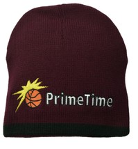 Primetime Basketball League Burgundy &amp; Black Reversible Knit Beanie - £11.96 GBP