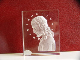 Glass Etched Jesus Profile Designed by Ida Schwetz-Lehmann (1883 - 1971) - £23.53 GBP