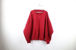Vintage 90s Russell Athletic Mens Size 3XL Faded Blank Crewneck Sweatshirt Red - £42.80 GBP