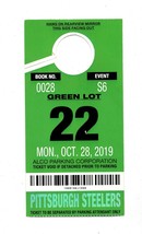 ORIGINAL Oct 28 2019 Dolphins @ Pittsburgh Steelers Parking Pass Conner 145 Yds - $14.84