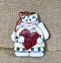 Eddie Walker Resin Angel Cat Ornament Folk Art Christmas Holiday Valentines Day - £8.01 GBP