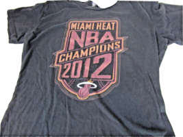 Kids Miami Heat NBA Basketball T-Shirt Size Large Black Double Sided Cha... - $10.77