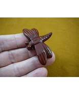 (Y-DRAG-709) little Red DRAGONFLY fly carving FIGURINE gemstone love dra... - $34.16 CAD