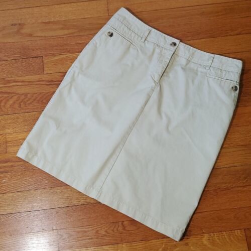 Primary image for Isaac Mizrahi Skirt Beige Basic Classic Pencil Chino 6 pockets Size 12