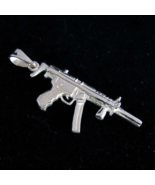Sterling silver Kalashnikov Pendant automatic machine Gun Army Soldier w... - $40.85 CAD