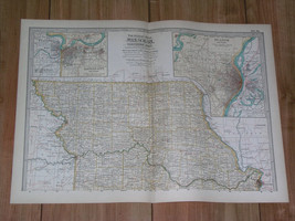 1897 Antique Dated Map Of Northern Part Of Missouri / St. Louis Kansas City - £19.40 GBP