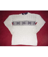 Boys Grey / Navy Snowflake Ribbed Cotton Sweater S/M  - $10.00