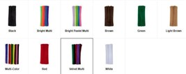 Velvet Chenille Stems 6 mm 12&quot; length Various Colors! Price Per Pkg - £5.02 GBP
