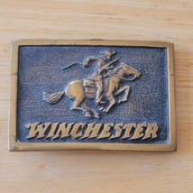 Solid Brass Winchester Belt Buckle Vintage Firearms Rifle Pistol Shotgun Logo - £155.27 GBP
