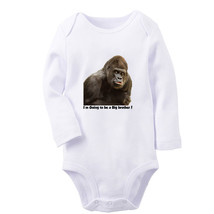 I&#39;m Going to Be a Big Brother Funny Bodysuit Baby Animal Gorilla Romper ... - £7.82 GBP+