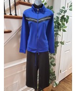 Kim Rogers Womens Blue Long Sleeve Track Jacket &amp; Pant Two Piece Suit Si... - $47.52