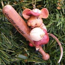 Kurt S. Adler "Hole In The Wall Gang" Slugger Baseball Mouse Christmas Ornament - £12.69 GBP