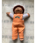 Vintage Cabbage Patch Kids Boy Doll Red Curly Hair Orange Knitted Overalls - $55.74