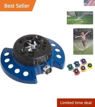 Blue 9-Pattern Turret Sprinkler with Durable Metal Base for Efficient La... - $40.00