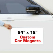 FULL COLOR - 24&quot; x 12&quot; Custom Vehicle Magnets Magnetic Auto Truck Van Car Signs - £19.89 GBP
