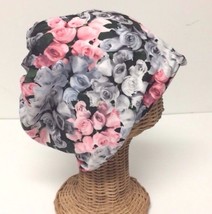 Lot Of Two Women Rose Gray Knit Beanie Hats Cap Neck Warmer Head Wrap Or... - $14.98