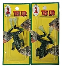 Creme Lure 3&quot; Tru-Lur Lifelike Weedless Bass Fishing Green Frog ~ 2 Pack - £9.91 GBP