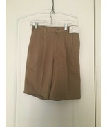 Men&#39;s Dark Khaki Shorts Pleated Front Size 28 - £32.93 GBP