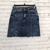 Arizona Jean Co Skirt Womens Juniors 3 Blue Dark Acid Wash Denim Cut Off - $17.99