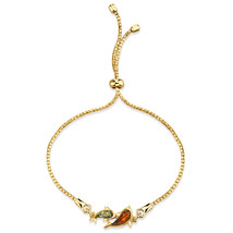 Sterling Silver Gold Tone Baltic Amber Dolphin Adjustable Bolo Bracelet - £67.68 GBP