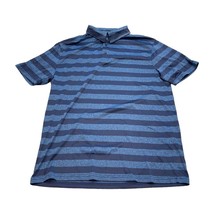 Old Navy Polo Shirt Men&#39;s Small Blue Black Striped 100% Polyester Active... - $21.28