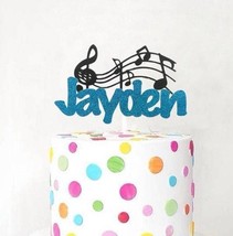 Music &amp; Name Cake Topper || Theme Cake Topper | Customize Cake Topper | ... - £8.63 GBP