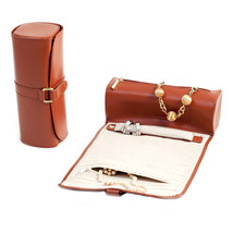 Bey Berk Tan Leather Jewelry Roll w/Zippered Compartments Watches/Bracelets - $48.95