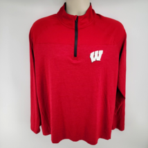 Under Armour Wisconsin Badgers Pullover Womens Large Red 1/4 Zip Long Sleeve - £15.54 GBP