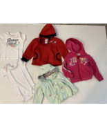 Mixed assorted Lot of 5 pcs Clothes Baby Girls 18M hooded jackets shirt ... - $14.95 CAD