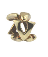 Authentic Trollbeads 18K Gold 21144V Letter Bead V, Gold - $354.90