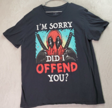 Marvel T Shirt Unisex XL Black Deadpool Print 100% Cotton Short Sleeve Crew Neck - £13.97 GBP