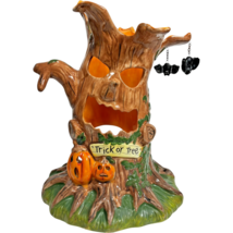 Cracker Barrel Large Ceramic Halloween Haunted Tree Candle Holder 12&quot; READ! - $39.90