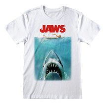 Jaws Movie Poster Great White Shark Official Tee T-Shirt Mens Unisex - £25.25 GBP