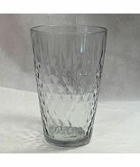 Glass Vase Diamond Cut Pattern 9.75 Inches Tall