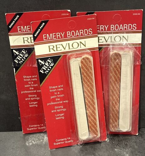 (3) Revlon 14 Emery Boards Nail File Superior Quality Vintage Discontinued - $27.72