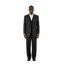 Men Denim Suit Royal Diamond 3 Piece vested Wide Leg Pleated Pants Den2 black image 10