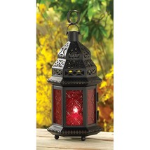 Red Glass Moroccan Lantern - £24.77 GBP