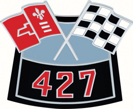 OER Die-Cast Crossed Flags &quot;427&quot; Air Cleaner Emblem For 1955-1972 GM Models - £63.19 GBP