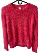 A New Day Sweater Womens Size XS Sparkly Pink Crew Neck Long Sleeved - £8.03 GBP