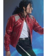 MJ Beat It Michael Jackson Red Leather Jacket - Halloween Offer 2021 - £83.62 GBP