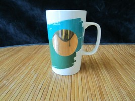 2014 Starbucks Gold Dot Green &amp; Teal Watercolor Tall Coffee Mug Tea Cup 16 oz  - £12.54 GBP